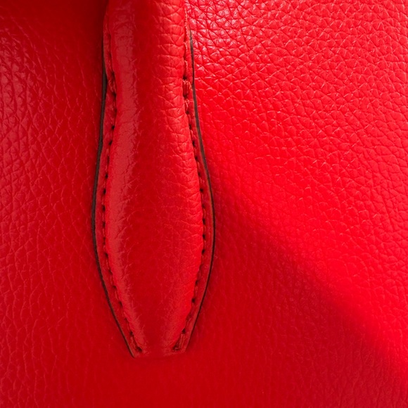 Kate Spade Red Pebbled Leather Eva Medium Zip Top Convertible Satchel - Picture 6 of 16